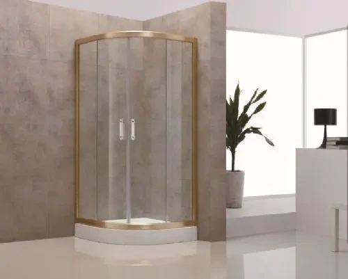 gold pivot shower door 3