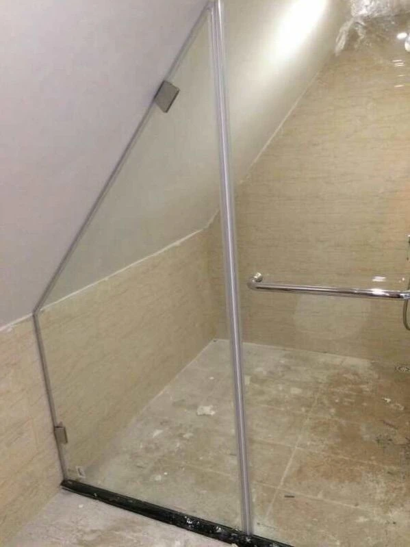 Frameless shower for sloped ceiling bathroom 4