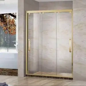 brushed gold shower enclosure with door6