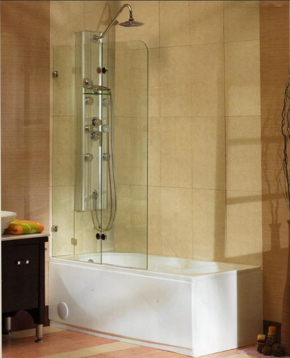 p shaped bath shower screen 1